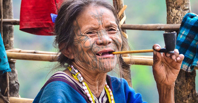 The female tribe more beautiful face tattoos