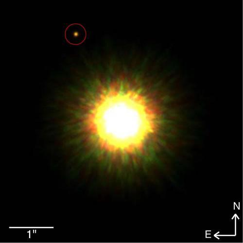 The first image of a planet-like object orbiting a star is similar to the Sun.