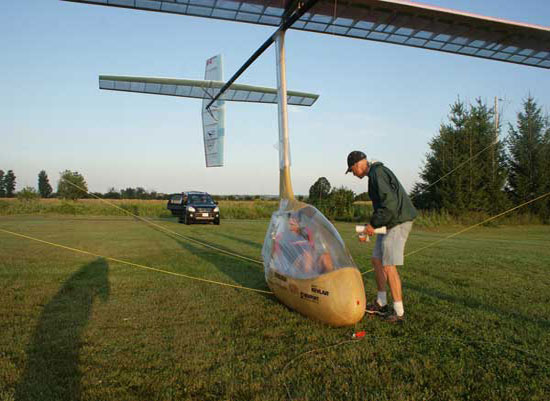The first plane to fly with human power