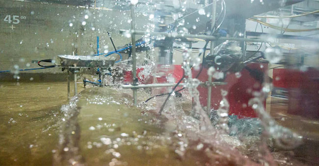 The first tsunami created in the lab