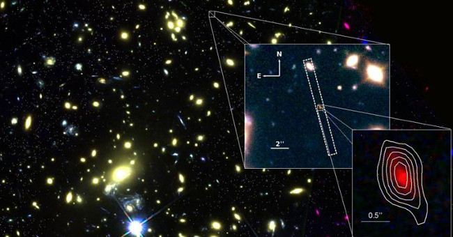 The galaxy is 13.28 billion light-years from Earth
