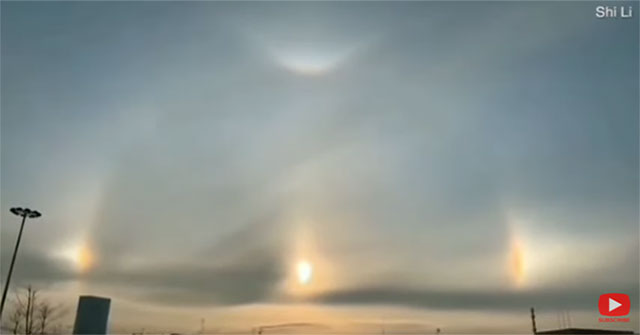 The 'ghost sun' shines brightly in the sky of China