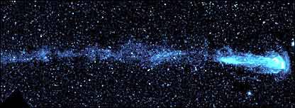 The giant tail of the star is dying