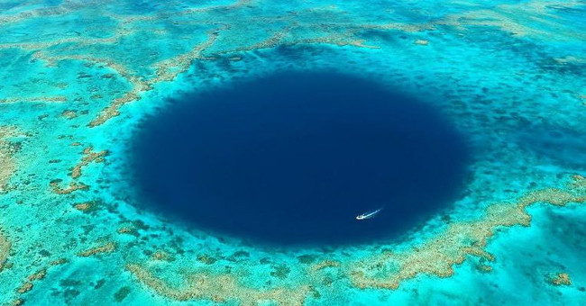 The green hole is 20 meters deep off Australia