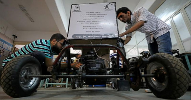 The group of Egyptian students designed their own air vehicles to save it