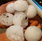 The hailstone was as big as a baseball