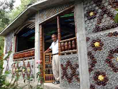 The house is made of plastic bottles