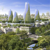 The idea of ​​a modern, environmentally friendly Paris city in 2050
