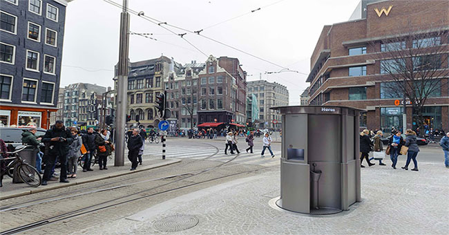 The idea of ​​a pop-up public toilet in the Netherlands