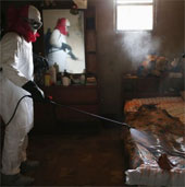 The image demonstrates the difficulty of controlling Ebola virus