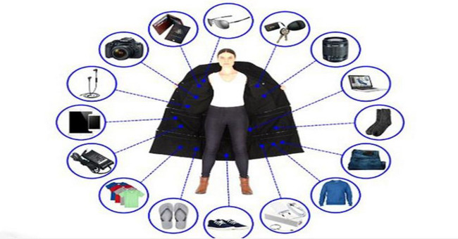 The jacket can hold up to 15kg of luggage