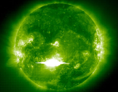 The lightning flashes x dangerous from the sun