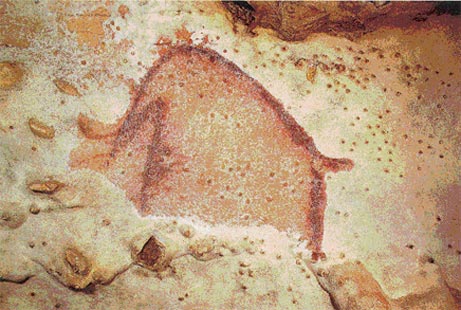 The location for drawing stone paintings is chosen based on music