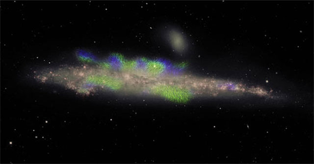 The magnetic field around the galaxy is 80,000 light-years wide