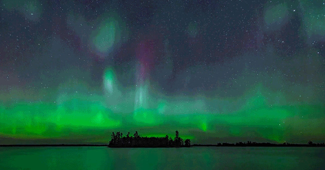 The majestic aura is breathtakingly beautiful through a timelapse feat
