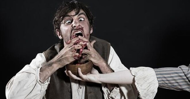 The man was crazy to eat the doctor like a wild animal