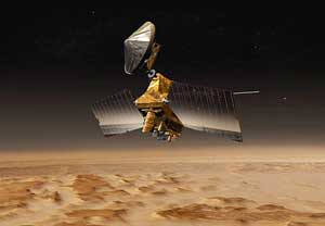 The Mars probe ships data to Earth