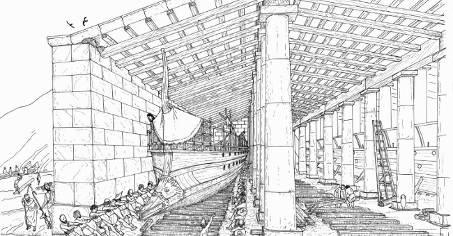 The massive base of the ancient Greek navy
