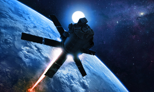 The micro-spacecraft goes by the laser to explore the galaxy