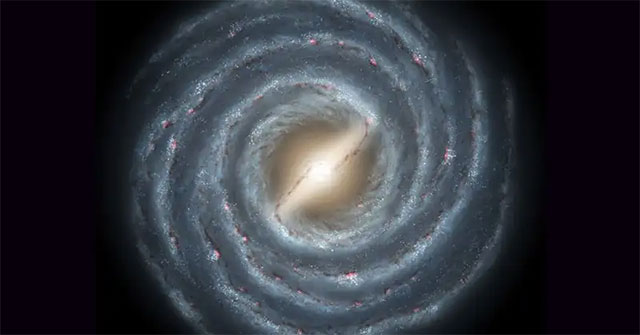 The Milky Way has a mass of 890 billion times the Sun