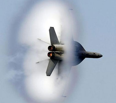 The moment the plane passes