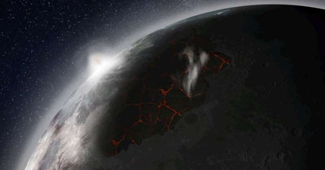 The moon once existed with a concentrated atmosphere