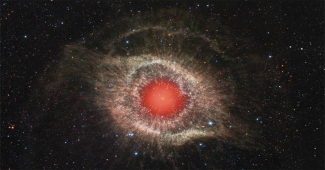 The nebula is like a giant crimson eye in the universe