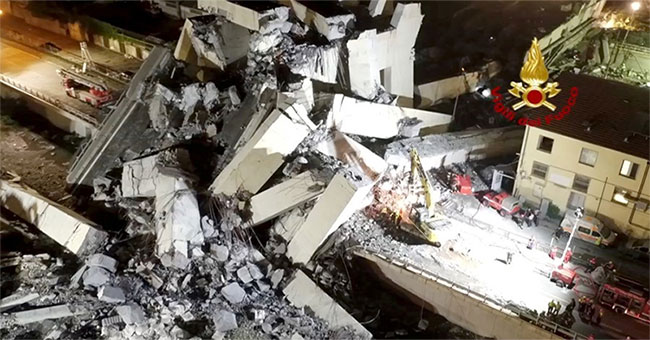 The newly released video of the bridge collapse moment in Italy left 43 people dead
