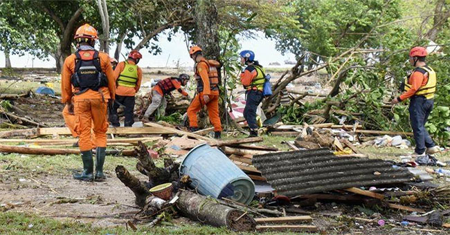 The number of people killed by the tsunami in Indonesia is nearly 400