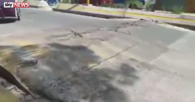 The pavement heaved as if breathing after an earthquake