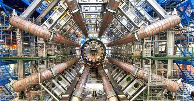 The person with half face is not aging because of the particle accelerator input