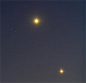 The phenomenon of Venus and Jupiter appears before dawn