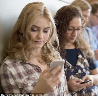 The photo shows scary reality from smartphone addiction