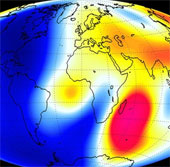 The pole from the North of the Earth is ... shifting