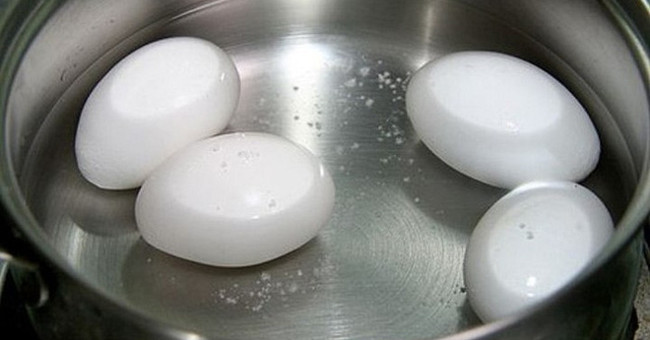 The process of turning an egg boiled into raw eggs
