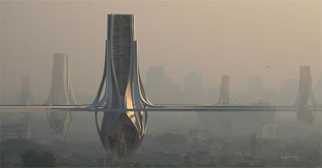 The project to build a 100-meter-high air filter chain in India