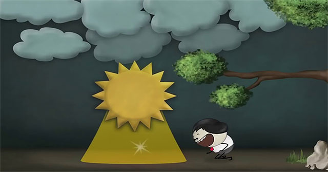 The reason at night, it is warmer when it is cloudy