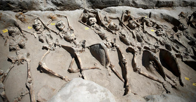 The remains of the iron-clad army of the ancient Greek island army