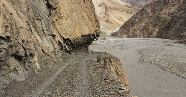 The road is over 3,000 meters high through the canyon