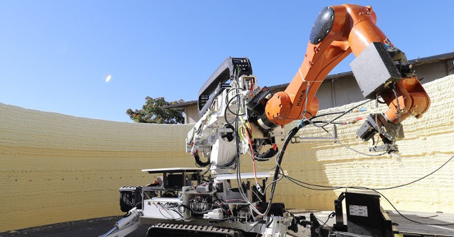 The robot builds the house for 14 hours