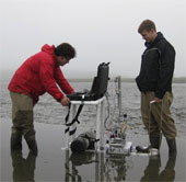 The robot dug deep under water