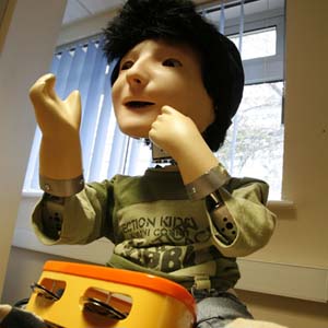 The robot knows how to play with children