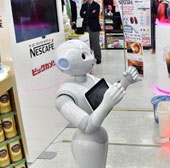 The robot sells coffee machines