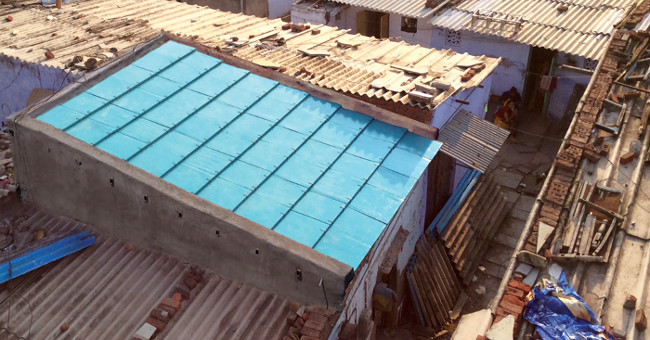 The roof is made of waste in India