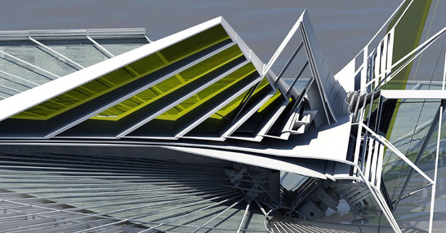 The rotating house uses the power of storms to settle on the ground