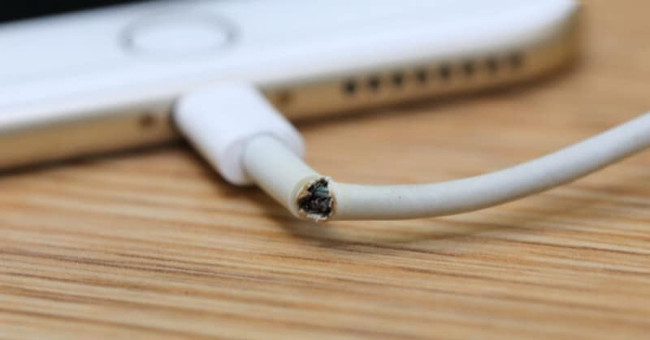 The rule to remember to prevent fire when plugging in the phone