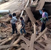 The scene dissipated in Van Nam after the earthquake