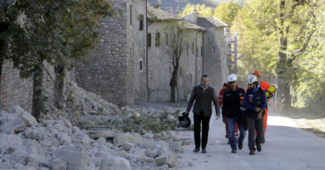 The scene dissipates after the earthquake in Italy