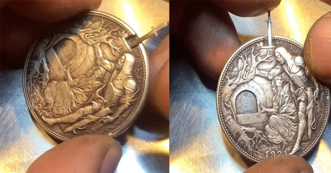 The secret structure of a 1-dollar coin makes the Internet jump up for fun