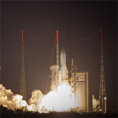 The ship Albert Einstein left the launch pad to bring supplies to ISS